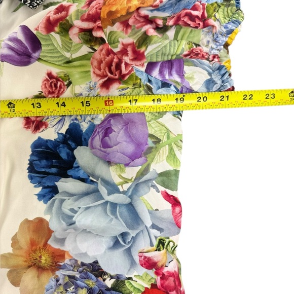 Alice + Olivia Claire Placed Floral Tiered Mini Shirtdress - Picture 8 of 12